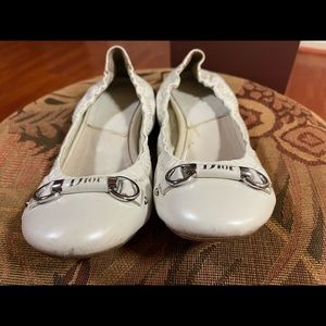 Dior white leather ballerinas flats